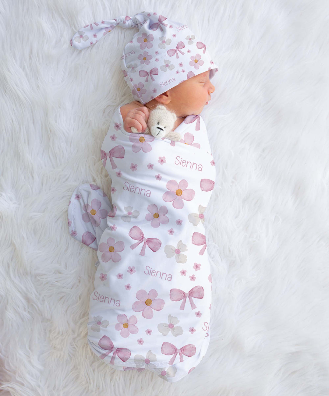 Personalised Swaddle & Beanie Set