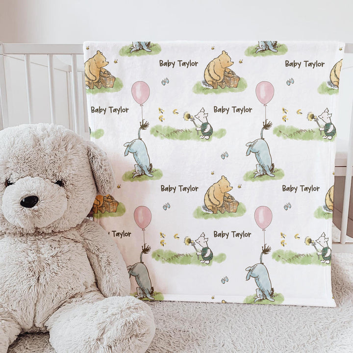 personalised baby blankets winnie the pooh