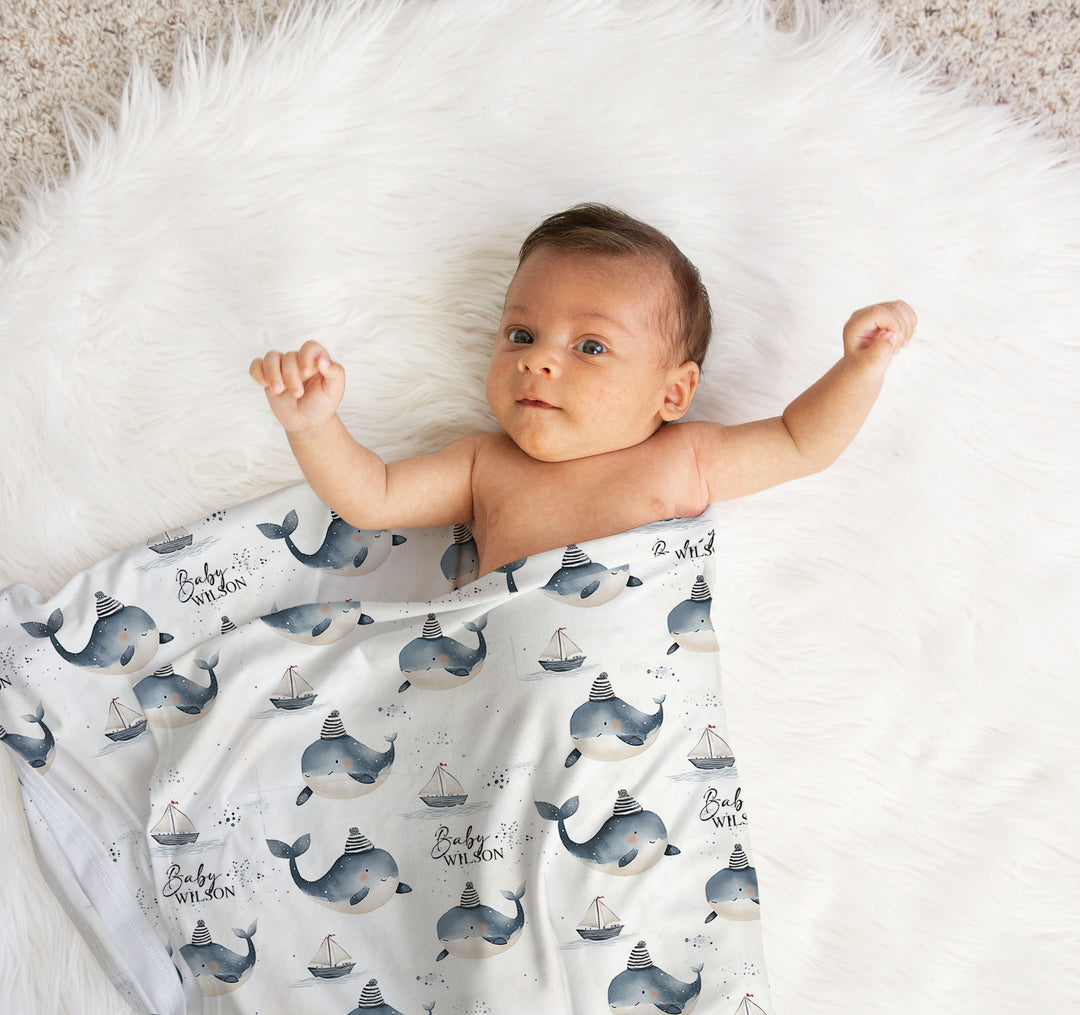 cute baby whale swaddle great baby shower gift