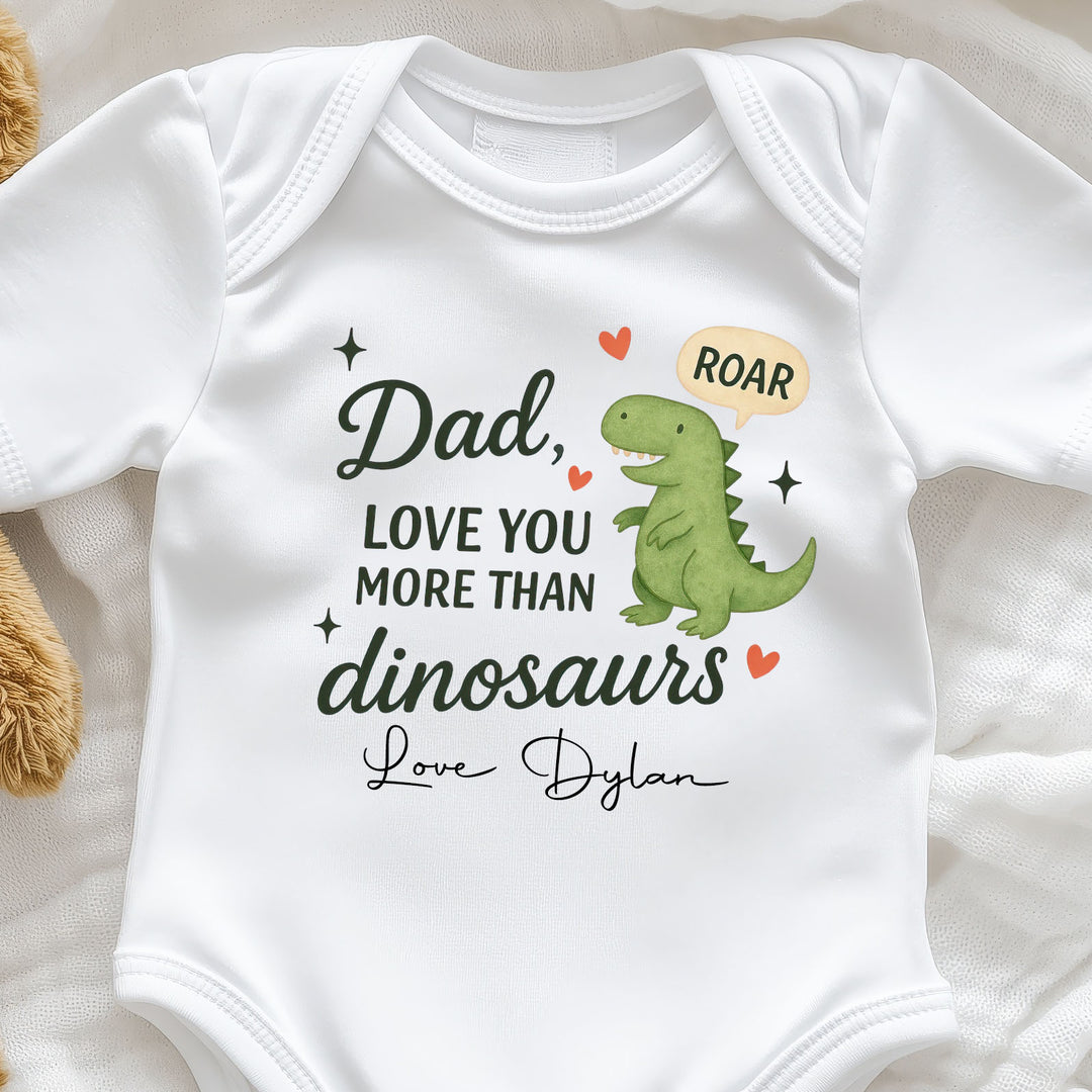 dinosaur baby onesie personalised for dad