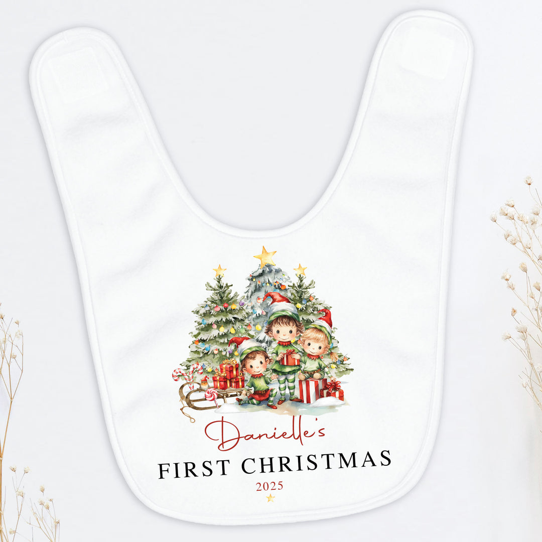 Christmas Elves Bib