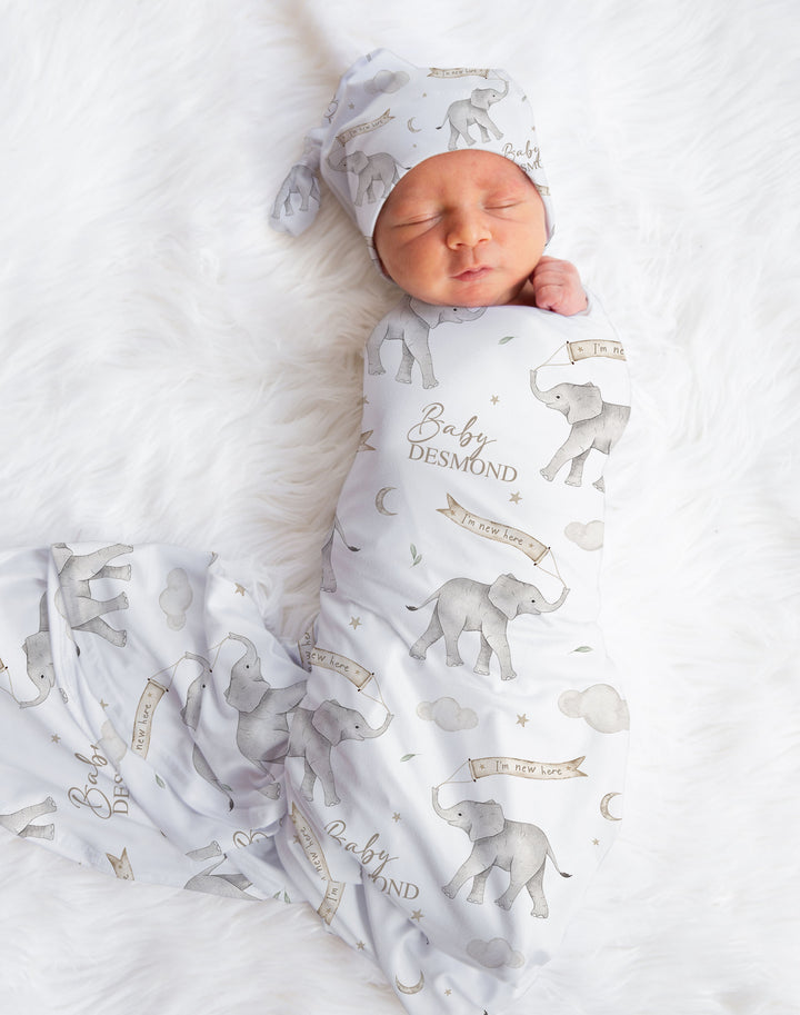 i'm new here announcement swaddle