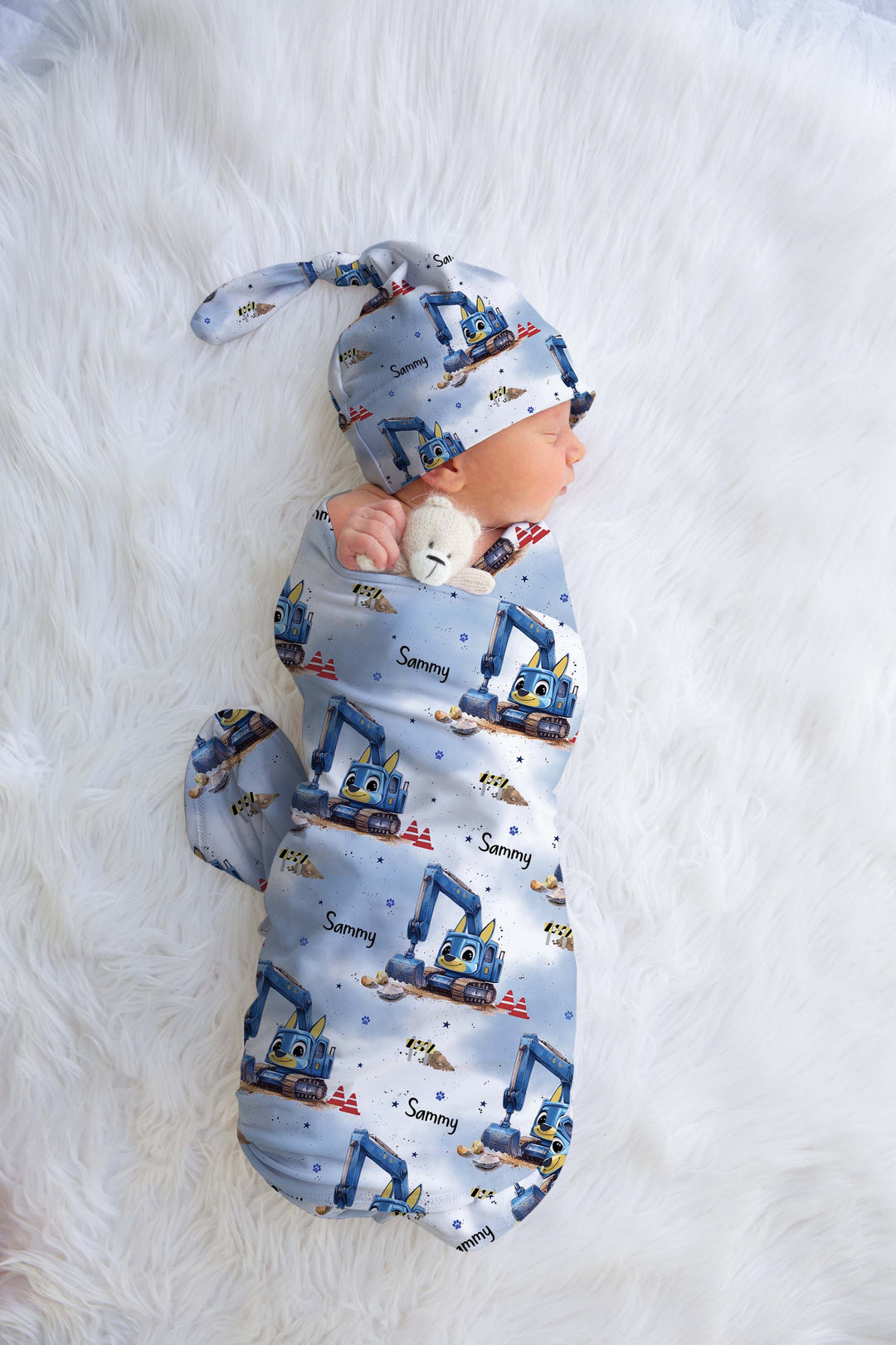 Personalised Swaddle & Beanie Set