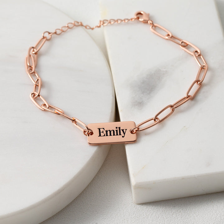Custom Paper Clip Name Bracelet