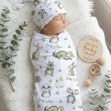 Personalised Swaddle & Beanie Set