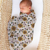 Personalised muslin swaddle wrap with baby name, lightweight breathable fabric for newborns, 120x120cm size