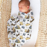Personalised custom muslin swaddle wrap with baby name, soft breathable fabric, 120x120cm size for newborns and babies