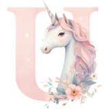 Unicorn Initial Toy Basket