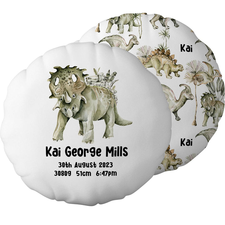 Personalised Birth Detail Cushions (Round) - The Custom Co