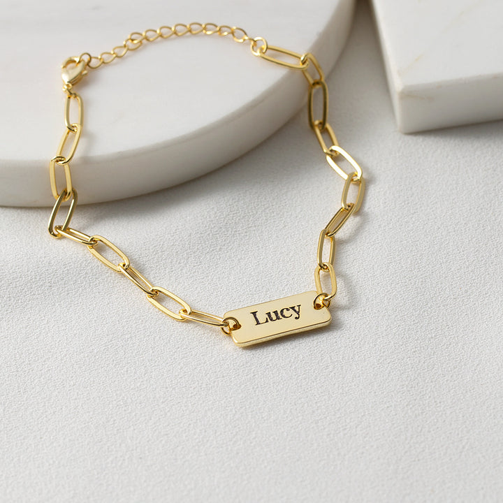 Custom Paper Clip Name Bracelet