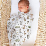 Personalised muslin swaddle wrap with baby name printed, soft breathable fabric, 120x120cm, gentle for newborns and machine washable