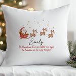 Personalised Christmas Reindeer cushion with custom name – The Custom Co