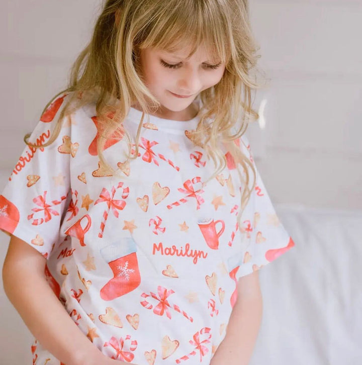 Personalised Christmas Kids Pyjamas - Short Sleeve - The Custom Co
