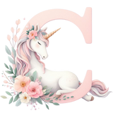 Unicorn Initial Toy Basket