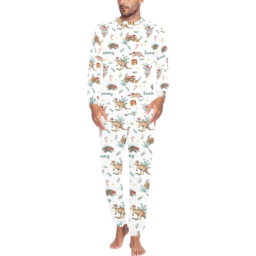 Aussie Christmas Personalised Pyjamas - Men's Long Sleeve - The Custom Co