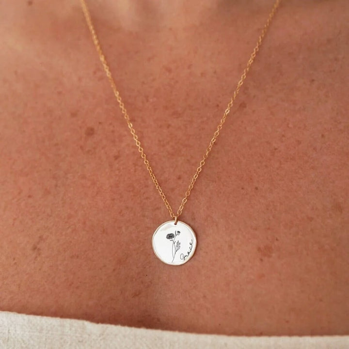 personalised birth flower necklace