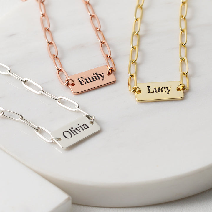 Custom Paper Clip Name Bracelet