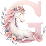 Unicorn Initial Toy Basket