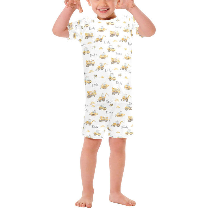 Construction Personalised Kids Pyjamas - Short Sleeve - The Custom Co