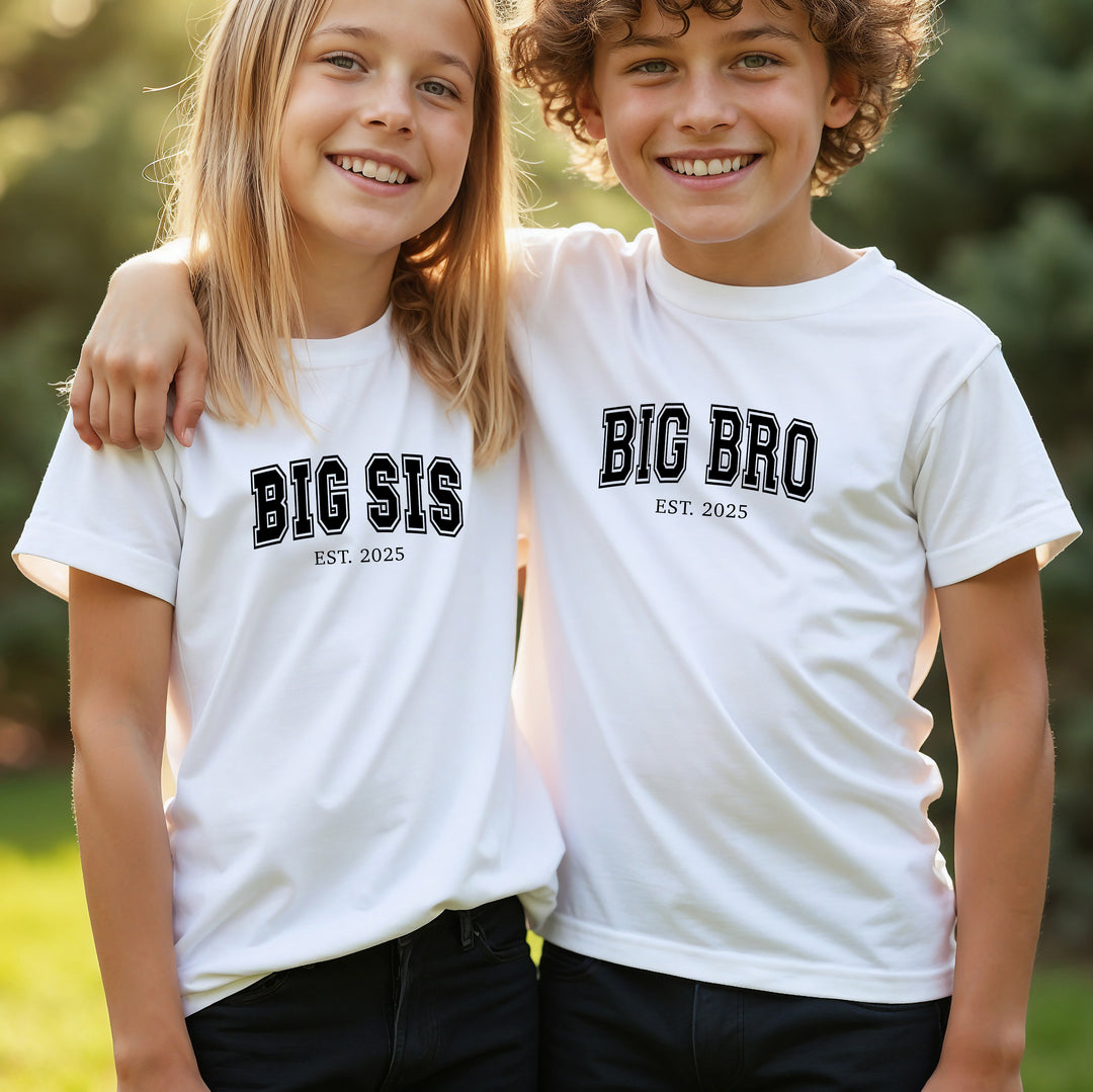custom Est. year sibling reveal outfit