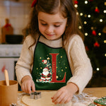 Santa Initial apron gift for kids, ideal for Christmas baking traditions and festive family fun