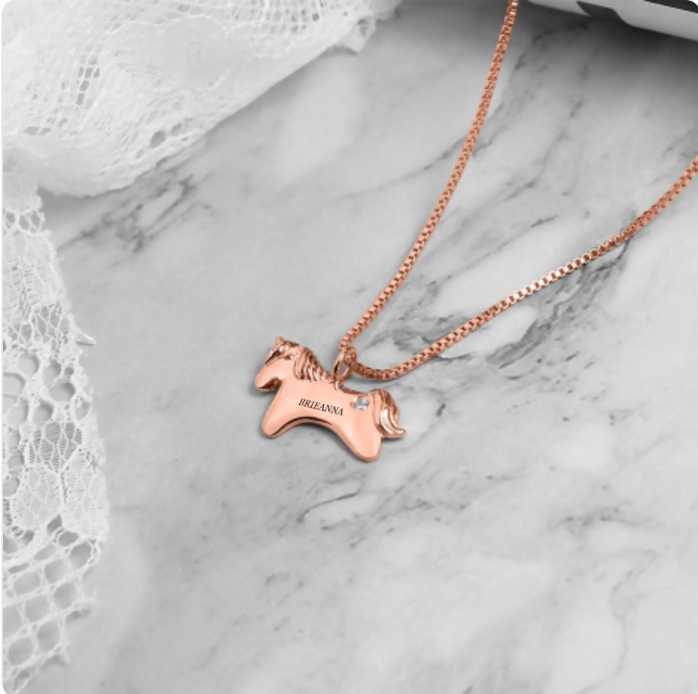 Personalised Unicorn Birthstone Necklace - The Custom Co