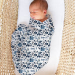 Personalised muslin swaddle wrap with baby name, soft breathable fabric, 120x120cm, gentle for newborns, machine washable