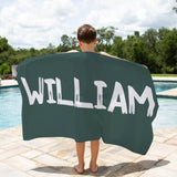 Solid Colour Personalised Kids Beach Towel