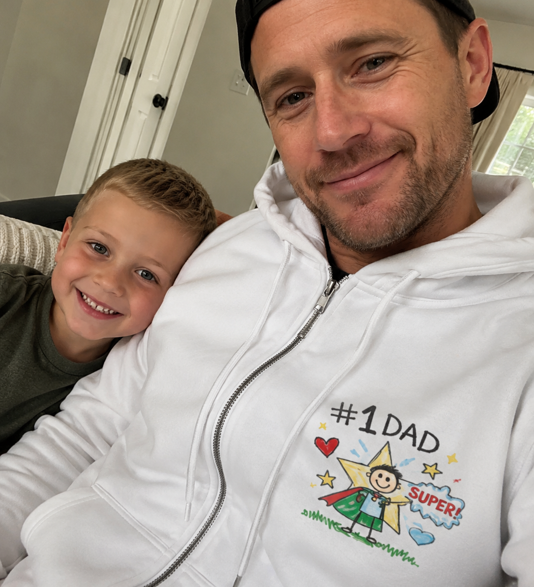 Personalised Kids Drawing Hoodie for Dad
