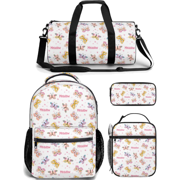 butterfly kids backpack lunch bag duffle bag combo