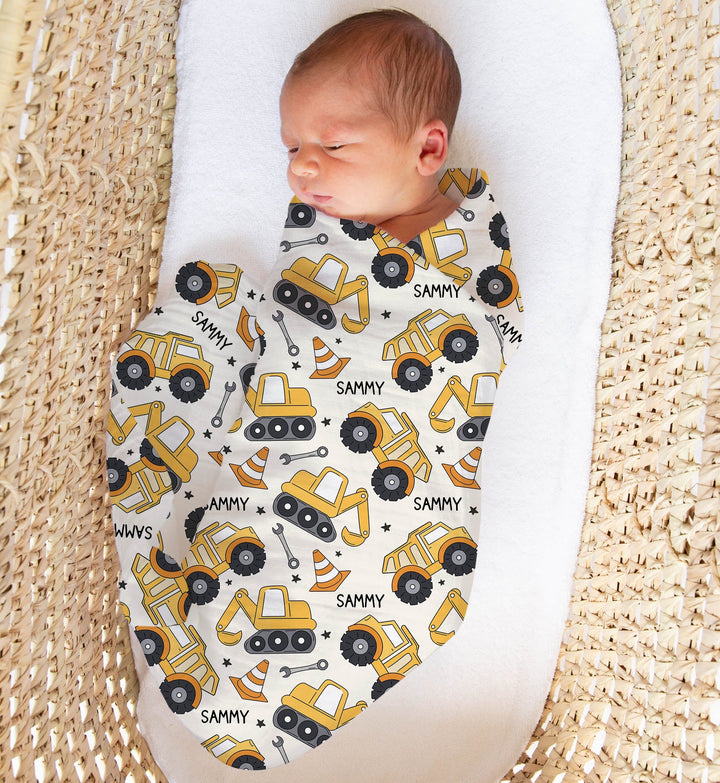 Personalised muslin swaddle wrap with baby&