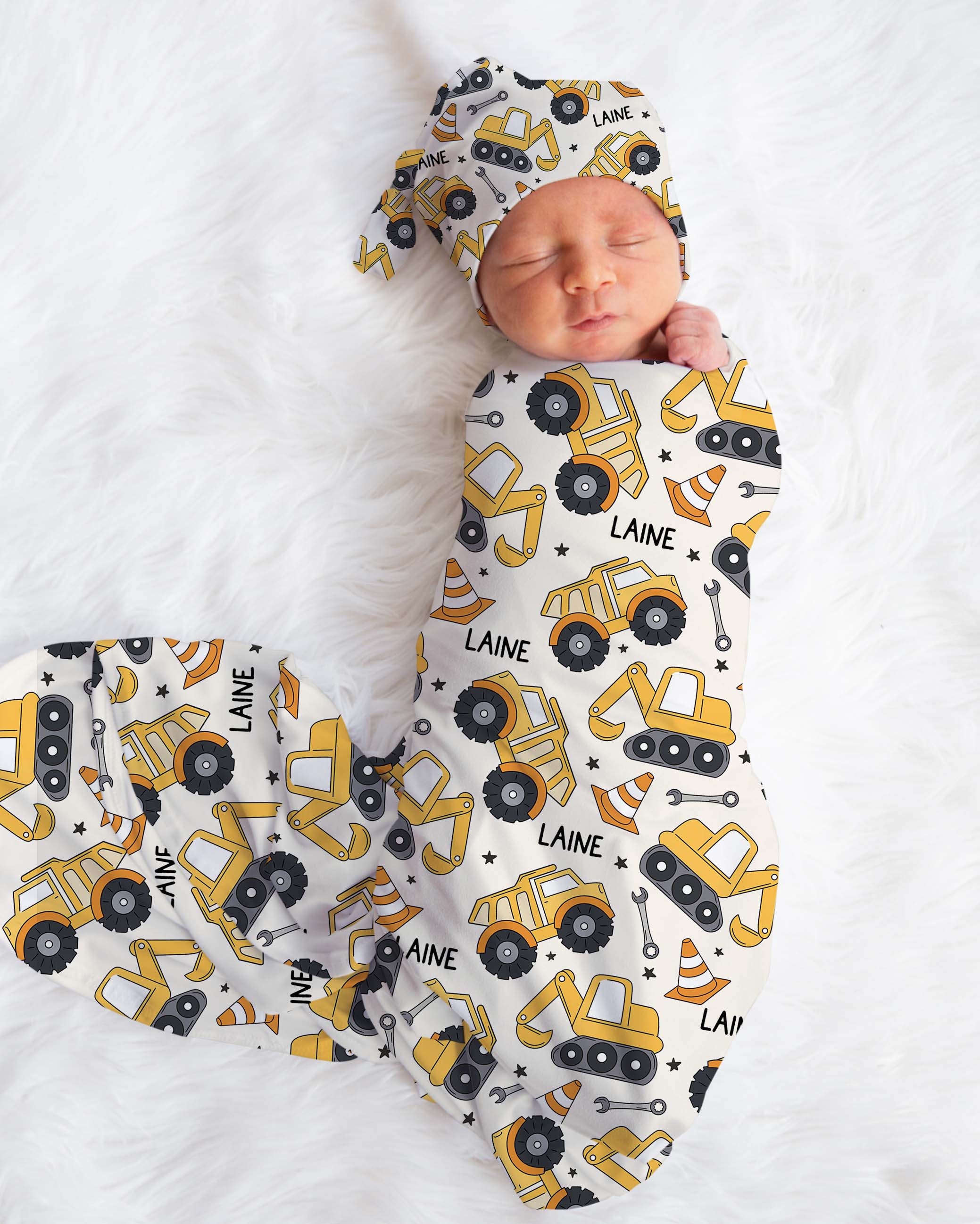 boys baby swaddle with custom name