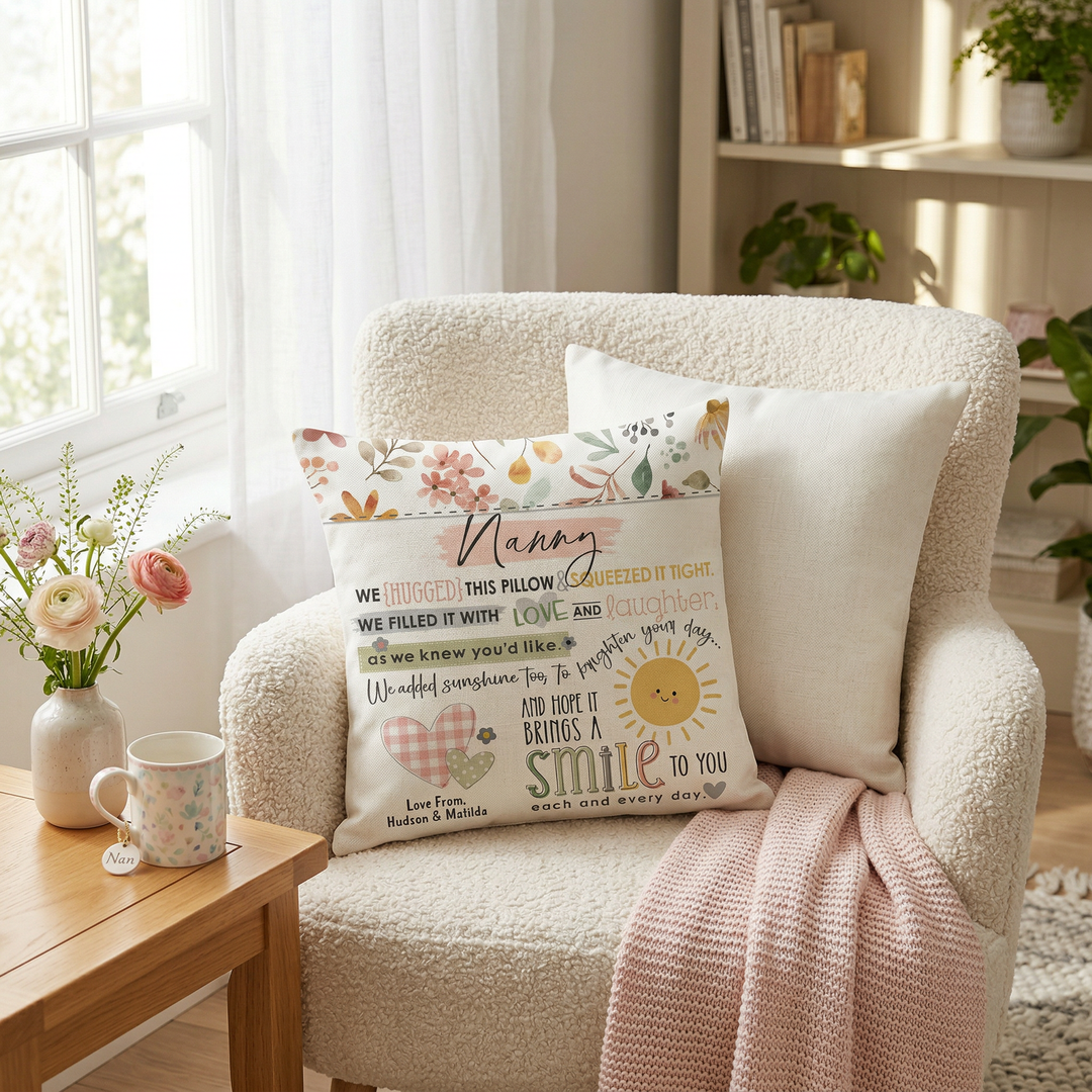 Sunshine Hugs Cushion with Insert — Personalised Mother&