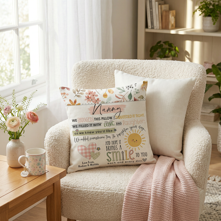 Sunshine Hugs Cushion with Insert — Personalised Mother&