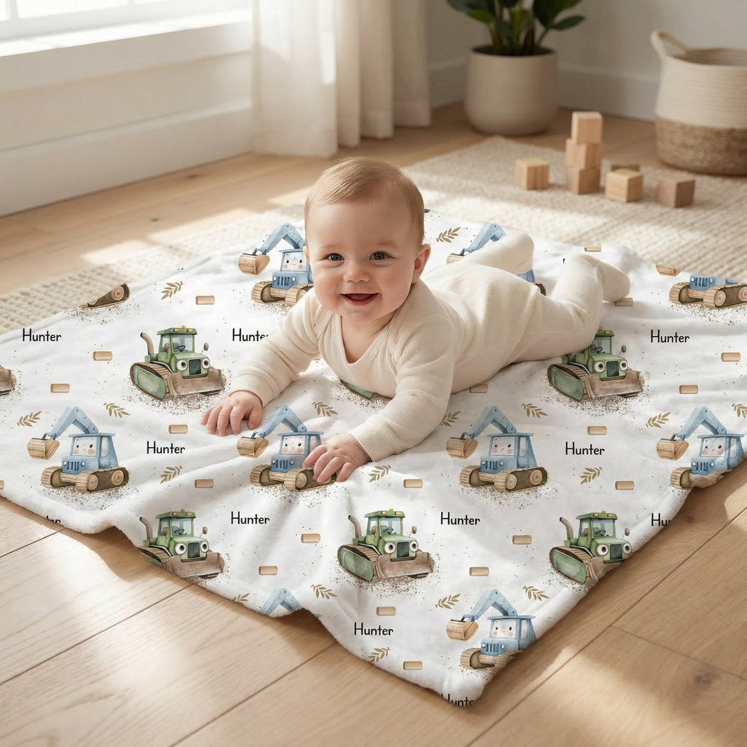 Soft personalised baby blanket with custom edge-to-edge print and stain-resistant fabric for newborn comfort and gifts