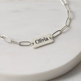 Custom Paper Clip Name Bracelet