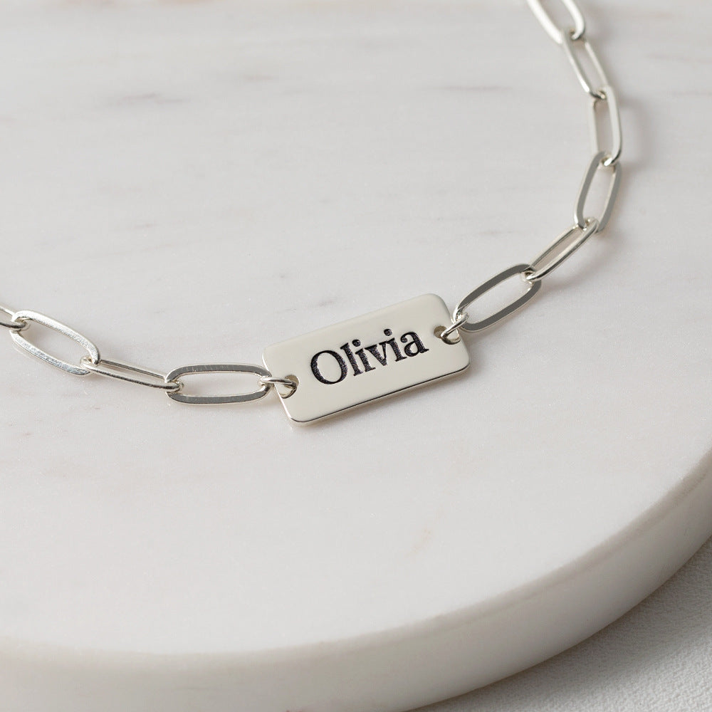 Custom Paper Clip Name Bracelet
