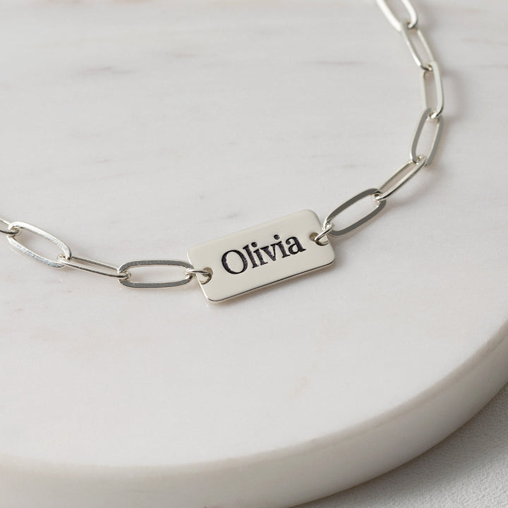 Custom Paper Clip Name Bracelet