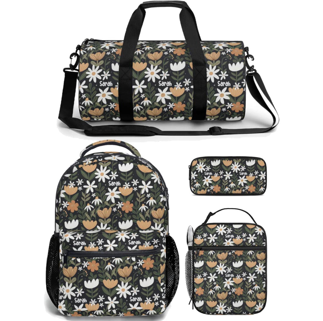floral backpack lunch bag duffle bag combo