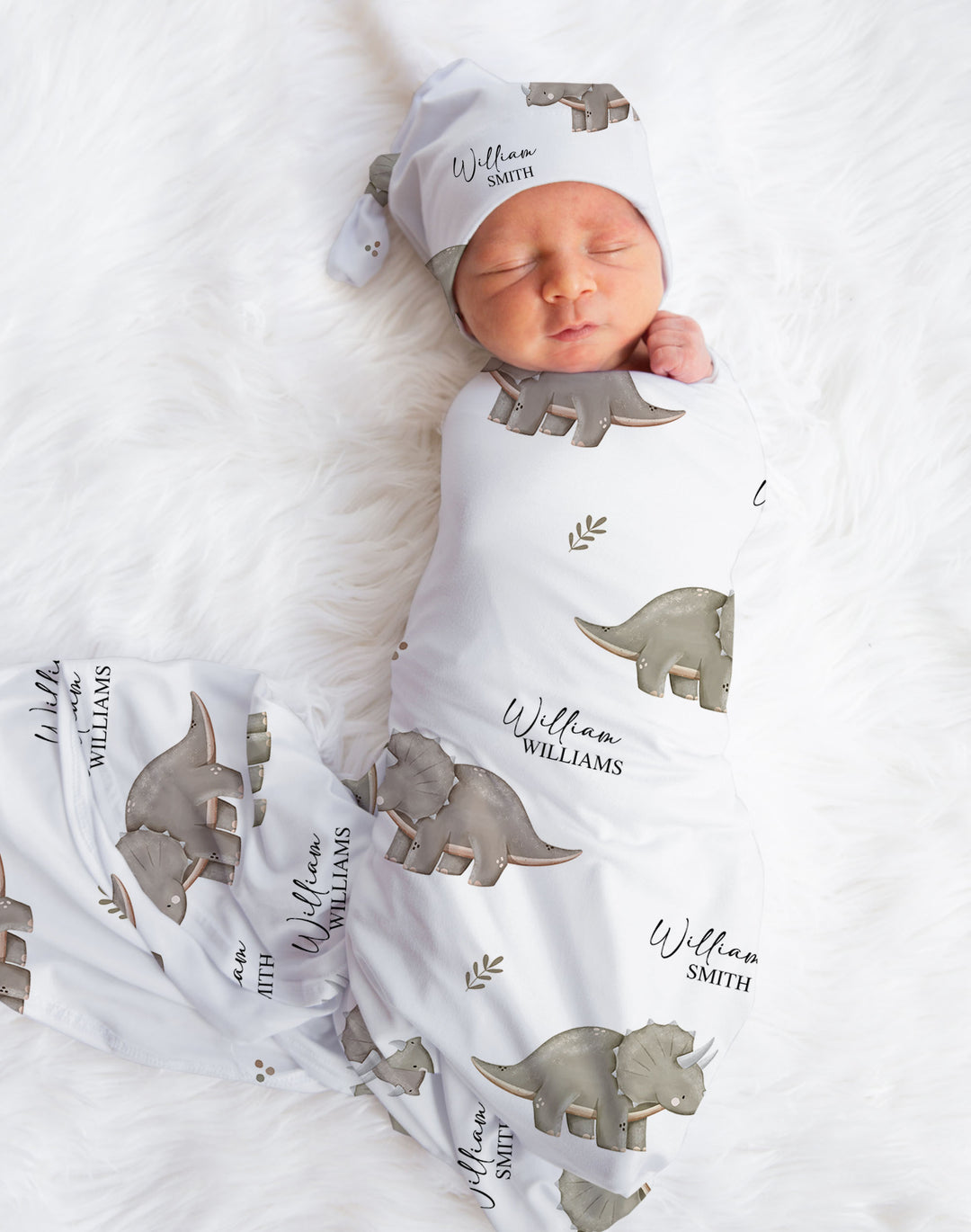 grey dinosaurs for baby swaddle 