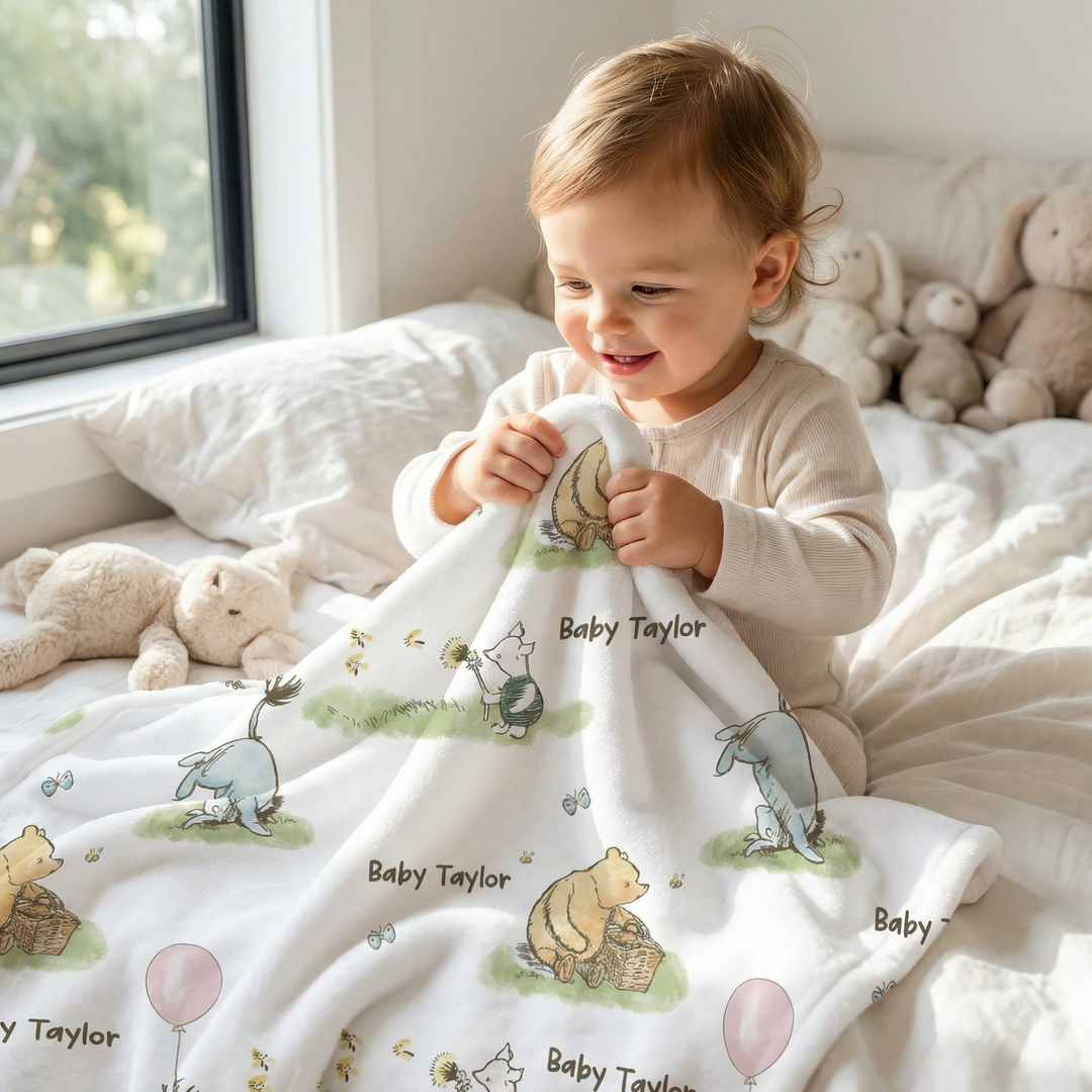 Soft personalised baby blanket with customised design and stain-resistant fabric for babies