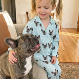 Personalised kids pet photo long sleeve pyjamas with all-over print design