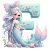 Mermaid Initial Hooded Towel