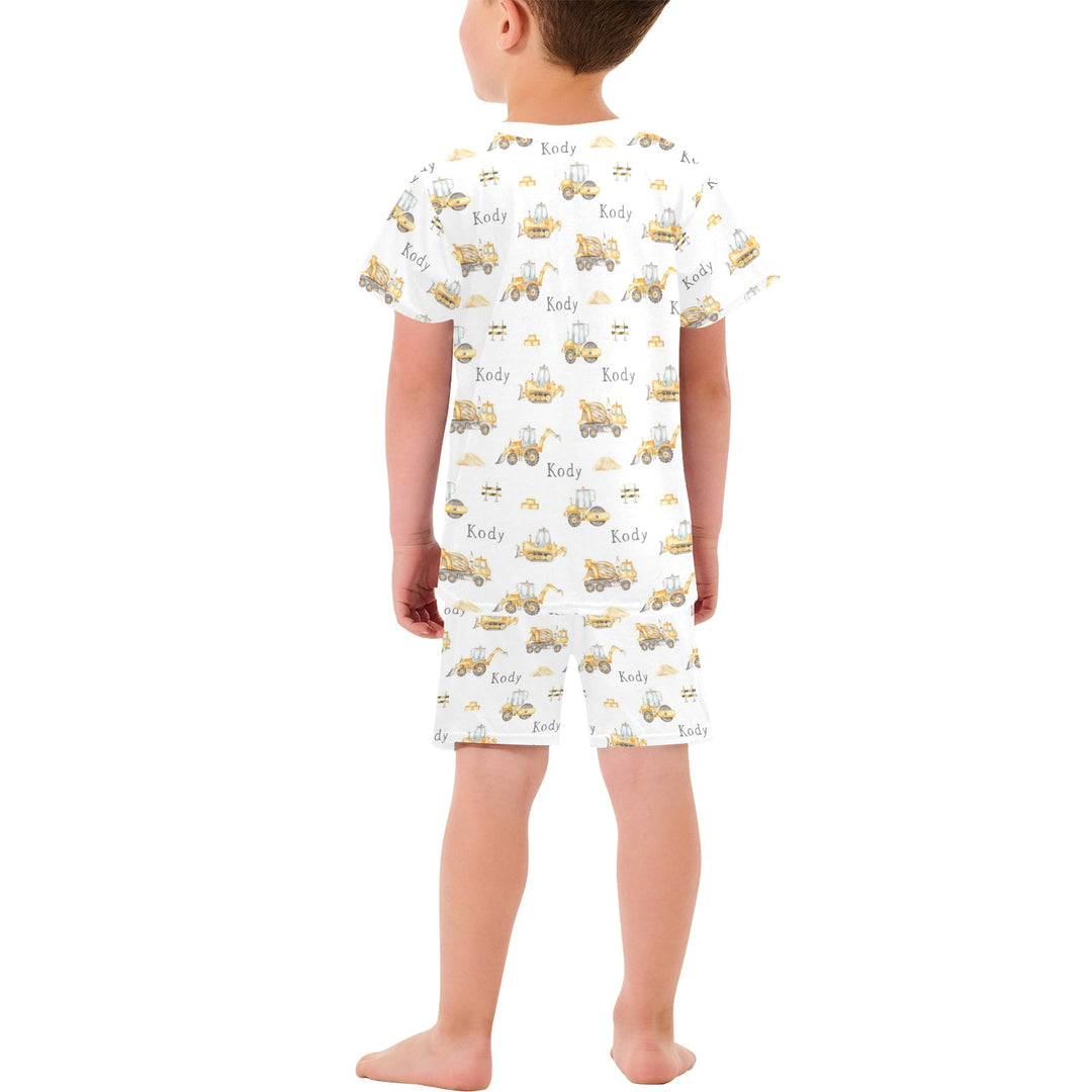 Construction Personalised Kids Pyjamas - Short Sleeve - The Custom Co