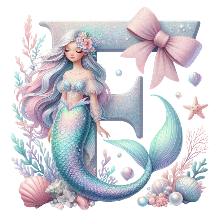 Mermaid Initial Hooded Towel