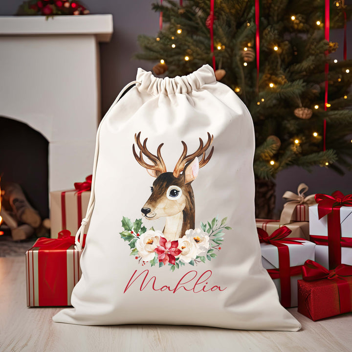 Santa Sacks flower reindeer