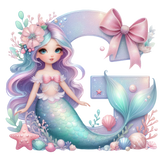 Mermaid Initial Hooded Towel