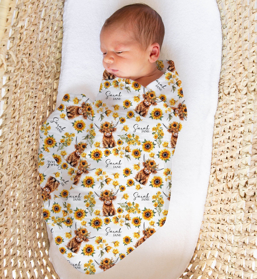 Soft personalized custom muslin swaddle wrap for newborns with breathable fabric and baby name printing