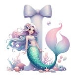 Mermaid Initial Hooded Towel