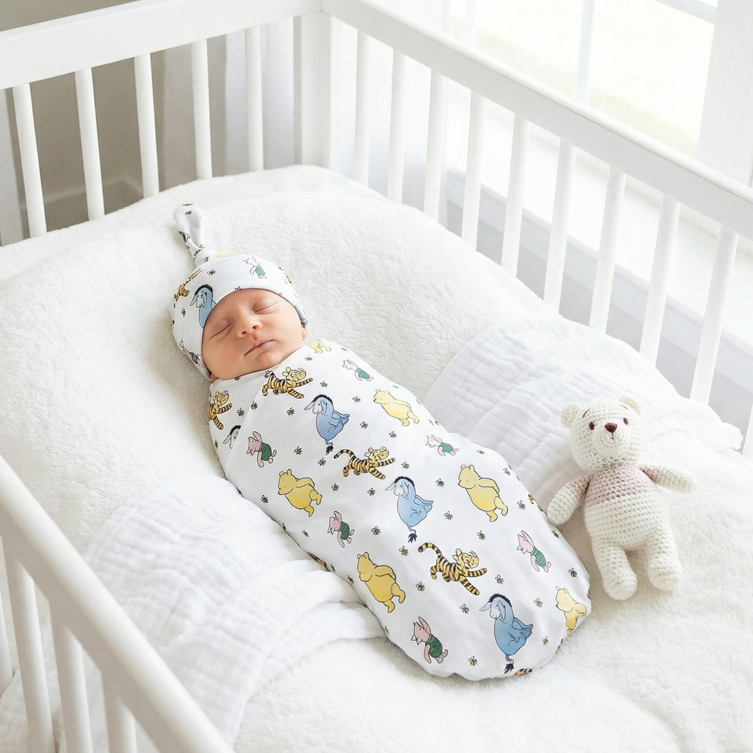 classic winnie the pooh swaddle set | the custom co